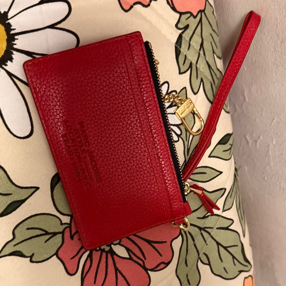 Michael Kors Cherry Red Leather Card Holder